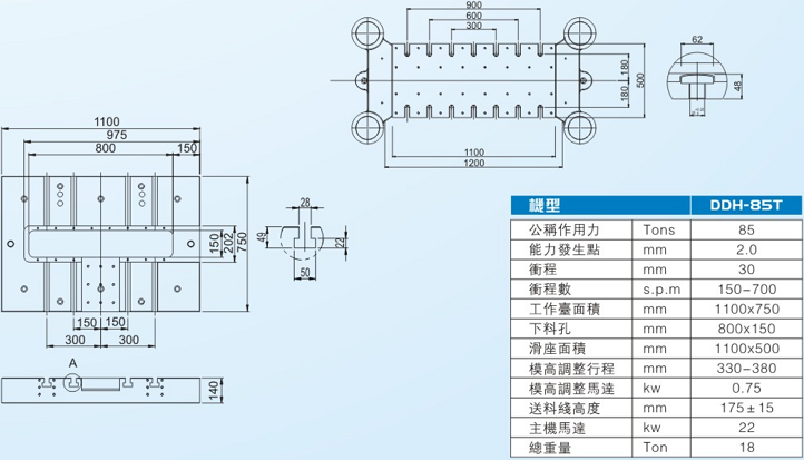 DDH-85T閉式雙點(diǎn)高速精密沖床 DDH-85T閉式雙點(diǎn)高速精密沖床